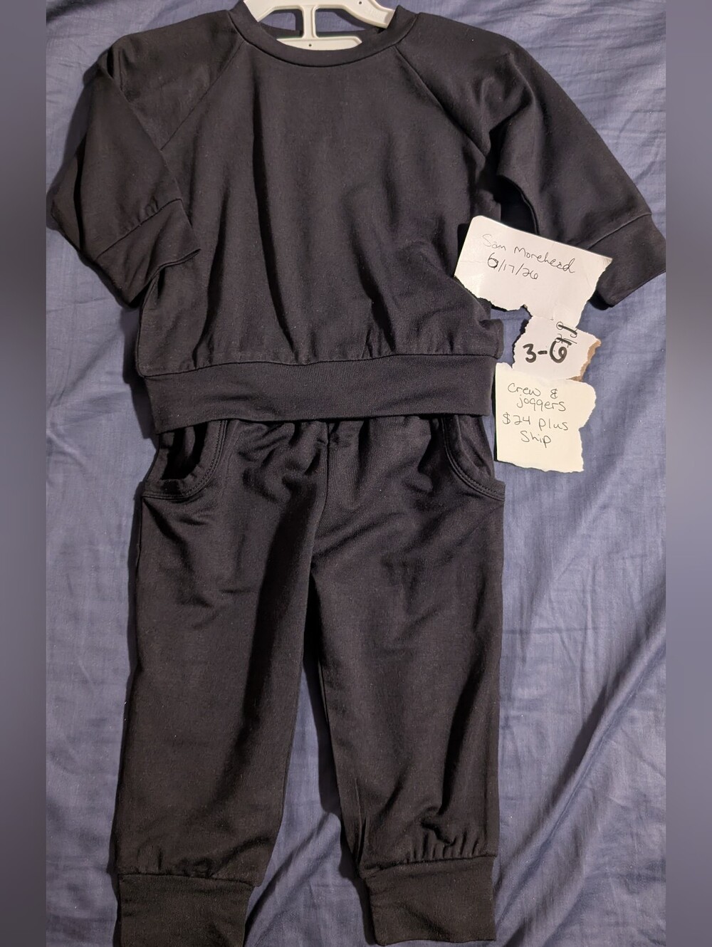 Kids Black Jogger Set Bamboo Viscose — Classic Sweatpants for Active Play